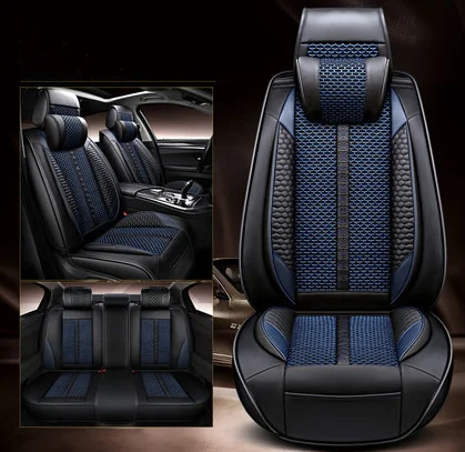 Top quality! Full set car seat covers + Steering wheel cover for Volkswagen Tiguan 2023-2018 fashion breathable seat cushion