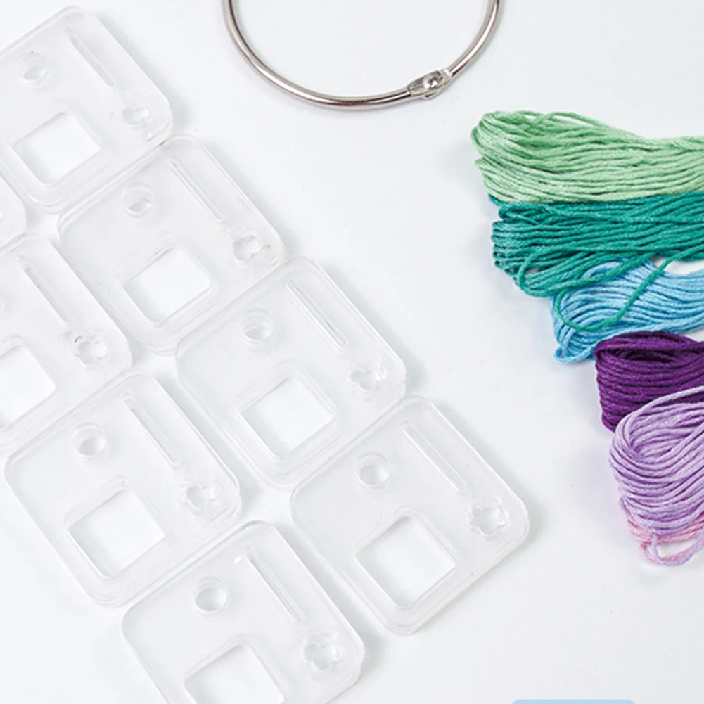 12/24/30 قطعة أداة تنظيم خيط التطريز الأكريليك لوحة تغليف الأسلاك البلاستيكية الشفافة مع ملحقات غرزة متقاطعة #4