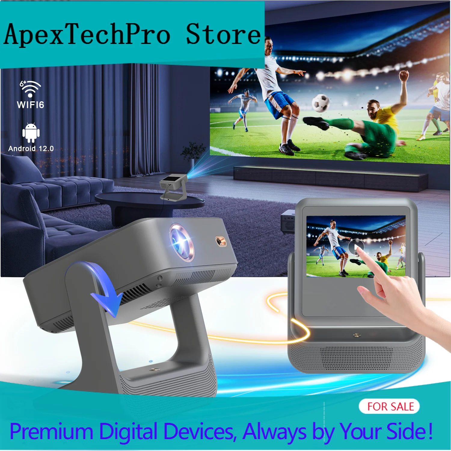 Netflix Home Cinema - ApexTPProjector, 4K HD Smart Wireless Mini
