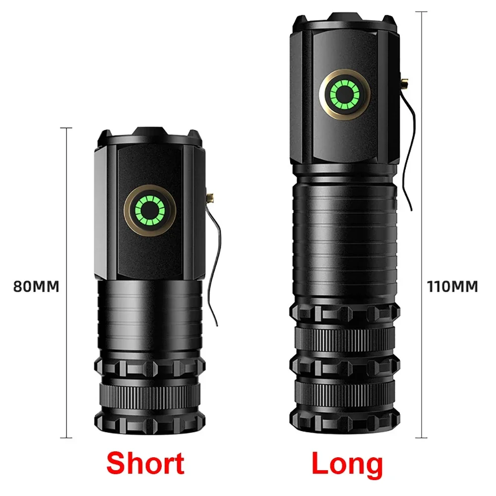 High Power Led Flashlights With Battery Type-C Rechargeable EDC Flashlight Hat Clip Light for Outdoor Hiking Camping Lantern