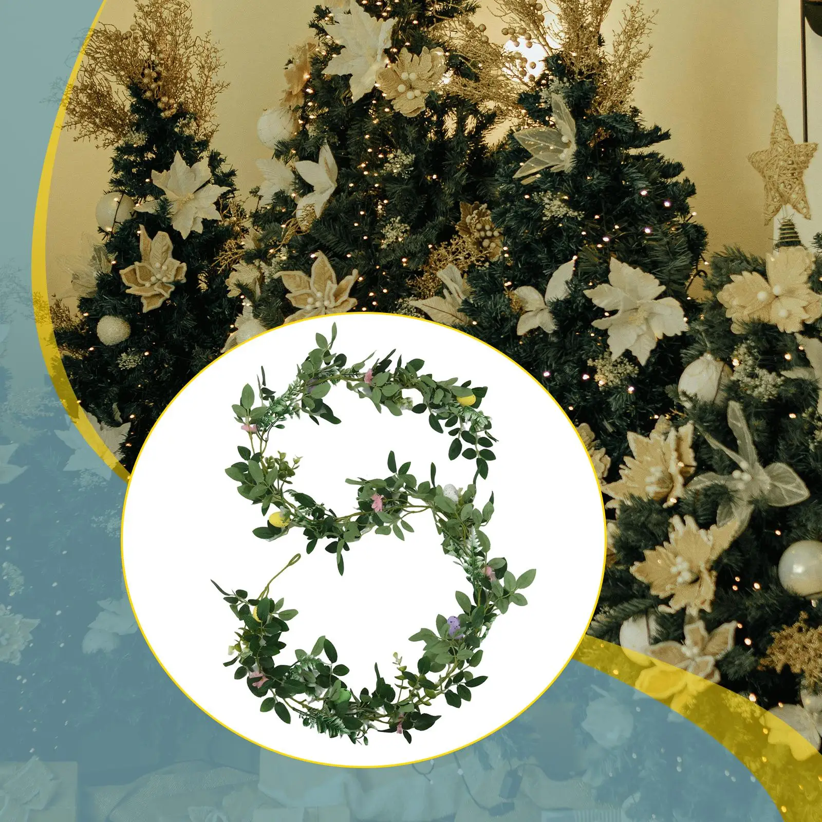 Artificial Vines Garland Prop Dining Table Decor for Stairs New Year Hanging