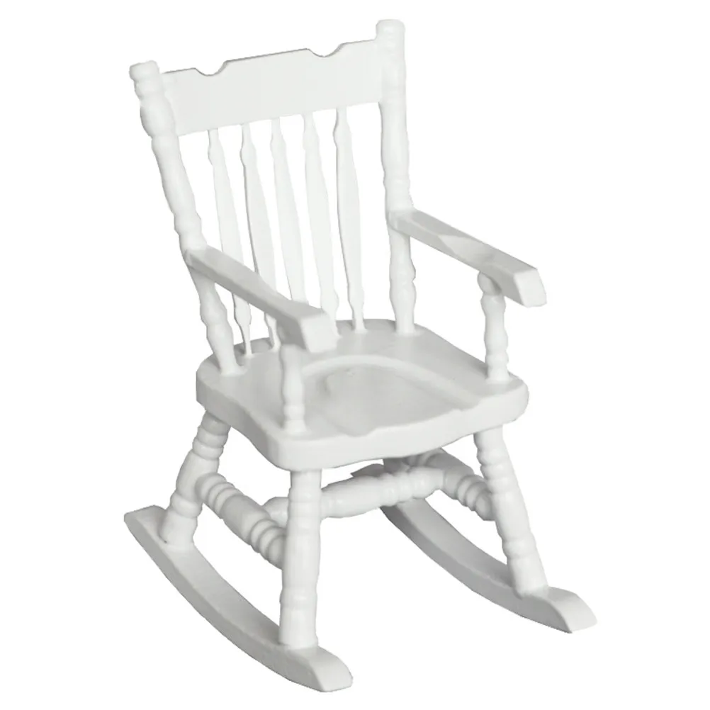 

Миниатюрное белое кресло-качалка, масштаб 1:12, для кукольного домика, декор для микро-дома, аксессуар для миниатюрного интерьера, 1 шт.