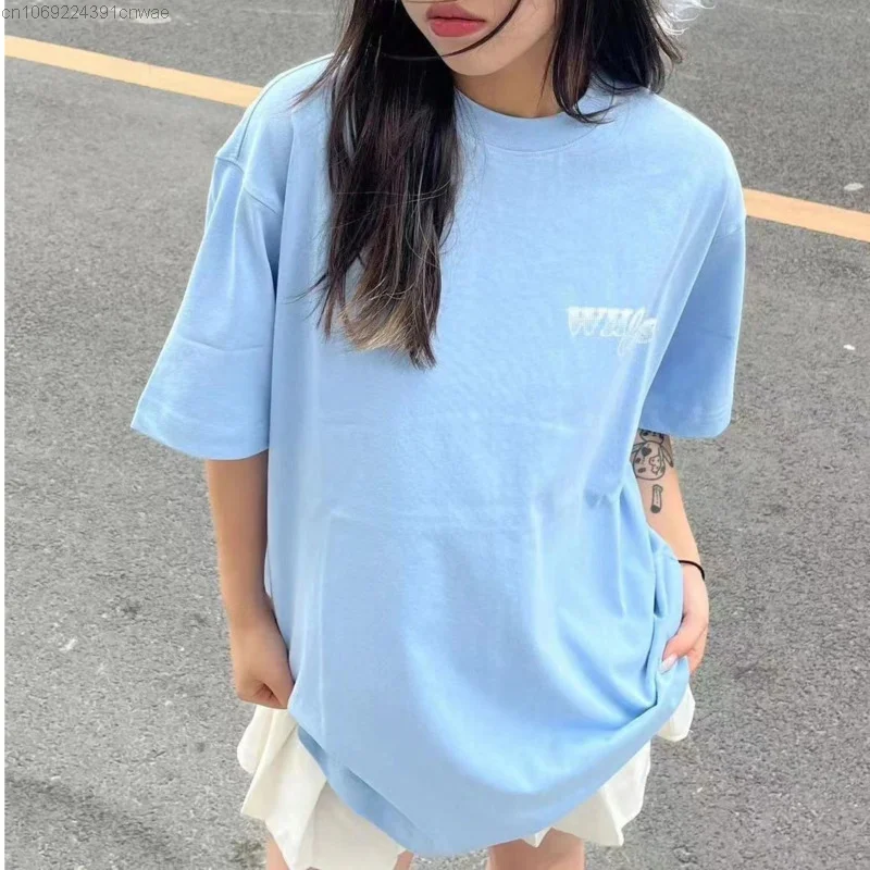 Sanrio Cotton Streetwear Hello Kitty Kawaii T-shirt Female Y 2k Cute Blue Short Sleeve Top Ins Style Harajuku Japanese Tees 90s