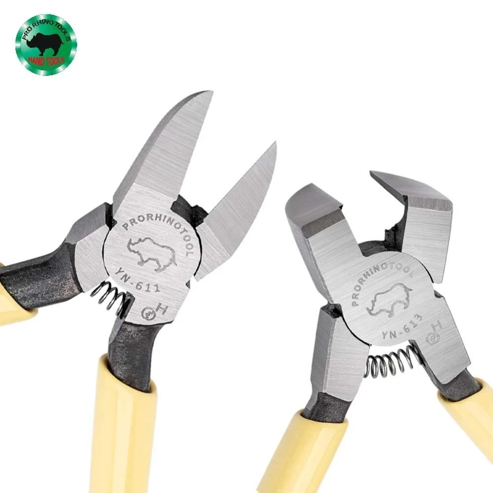 Original RHINO 45 Degree Beveled Flat Jaw Pliers 90 Degree Sharp Curved Plastic Diagonal Cutting Pliers