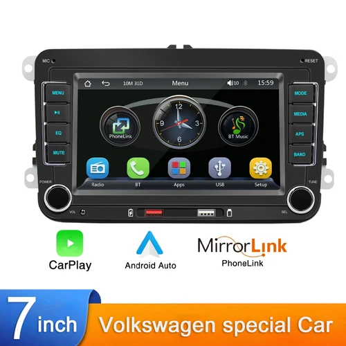 7 ""2 Din HD medios de coche vídeo RDS Airplay Radio de coche inalámbrico CarPlay Android Auto Audio estéreo para VW/Seat/Skoda/Passat/Golf/Polo