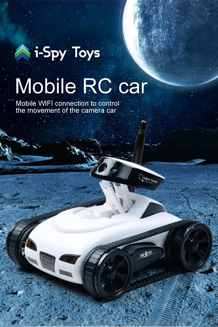 Rheross FPV WiFi RC Coche Calidad en Tiempo Real Mini Cámara Video Control Remoto Robot Tanque Aplicación Inteligente Juguete Inalámbrico para Niños