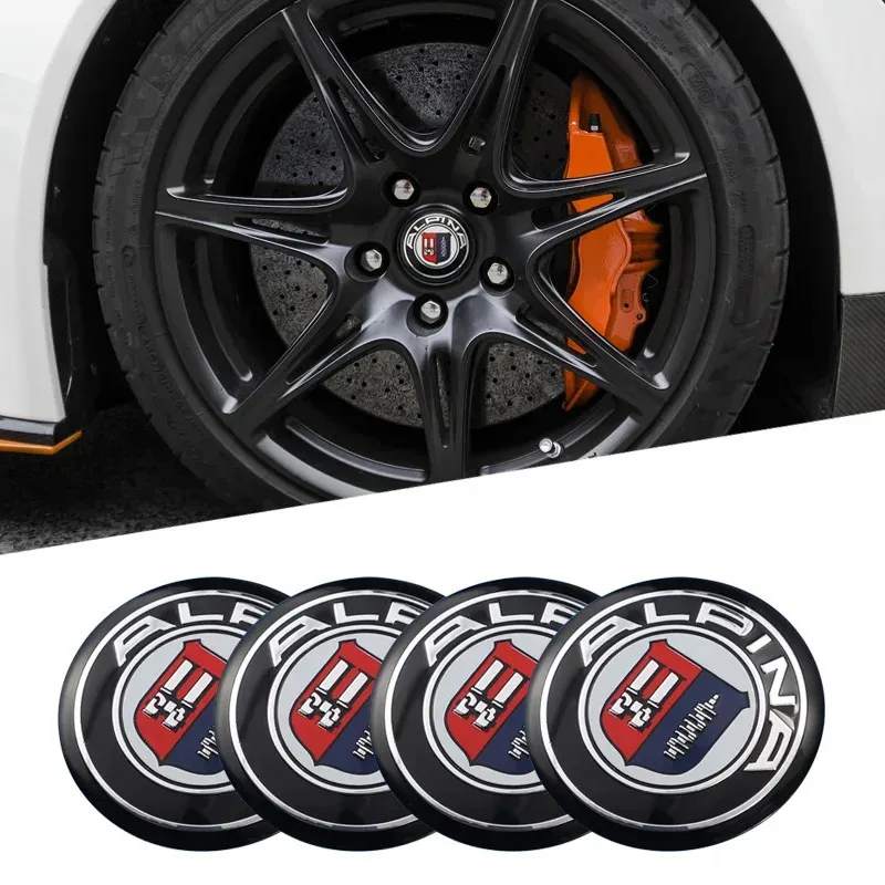 

4pcs ALPINA Car Wheel Stickers 56mm Auto Center Hub Cap Decal For BMW X1 X2 X3 X4 X5 X6 X7 E28 E30 E34 E36 E39 E46 M3 M4 M5 F32
