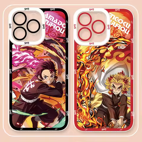 Demon Slayer Tanjiro And Nezuko Case For Samsung Galaxy S25 Edge S23 S22 S21 S24 Ultra Plus FE A56 A26 A36 5G A16 A06 4G A17 A07