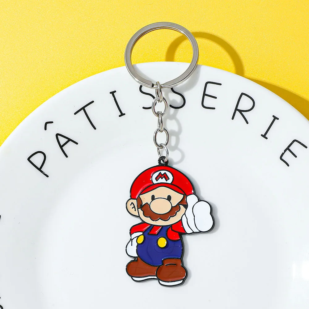 게임 마리오 시리즈 클래식 캐릭터 키 체인 만화 패션 펜던트 마리오 열쇠 고리 액세서리 가장 친한 친구 보석 선물