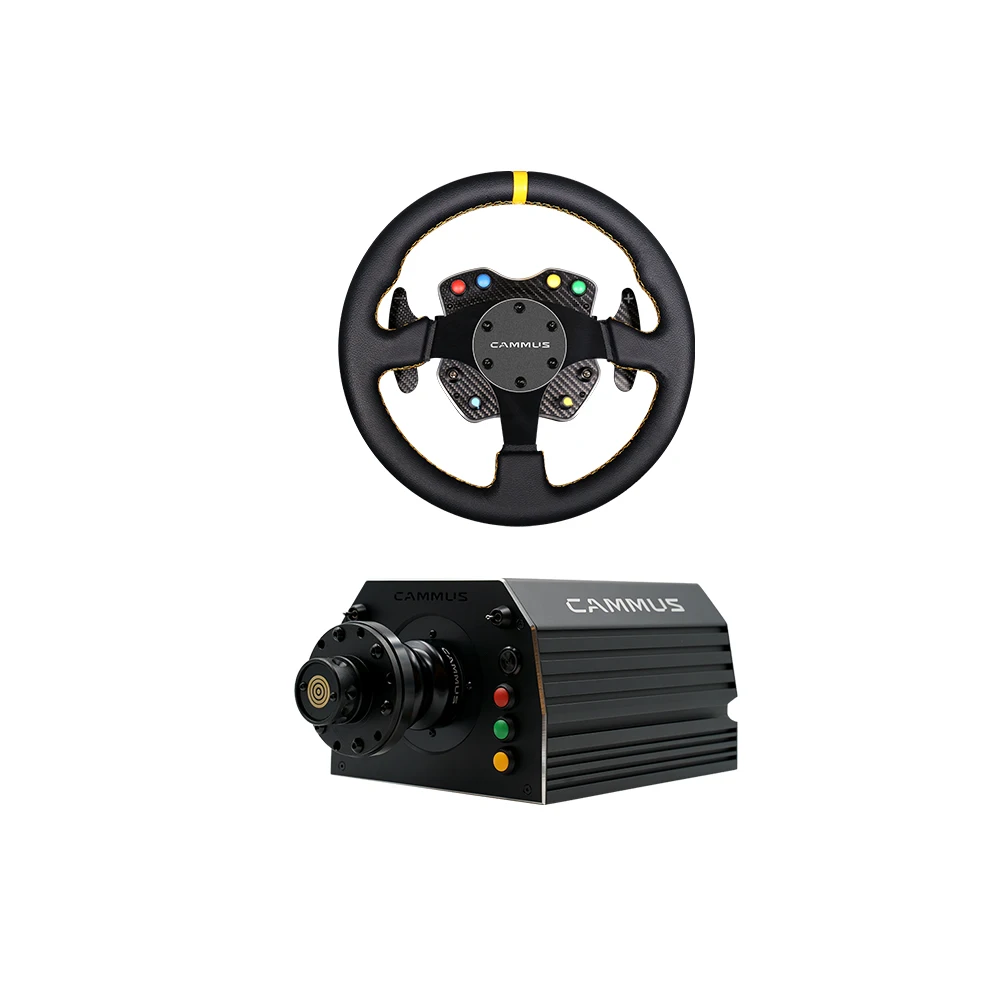 CAMMUS Kit de máquina de juego de atracciones profesional Simulador de carreras Volante y pedales para juegos de PC