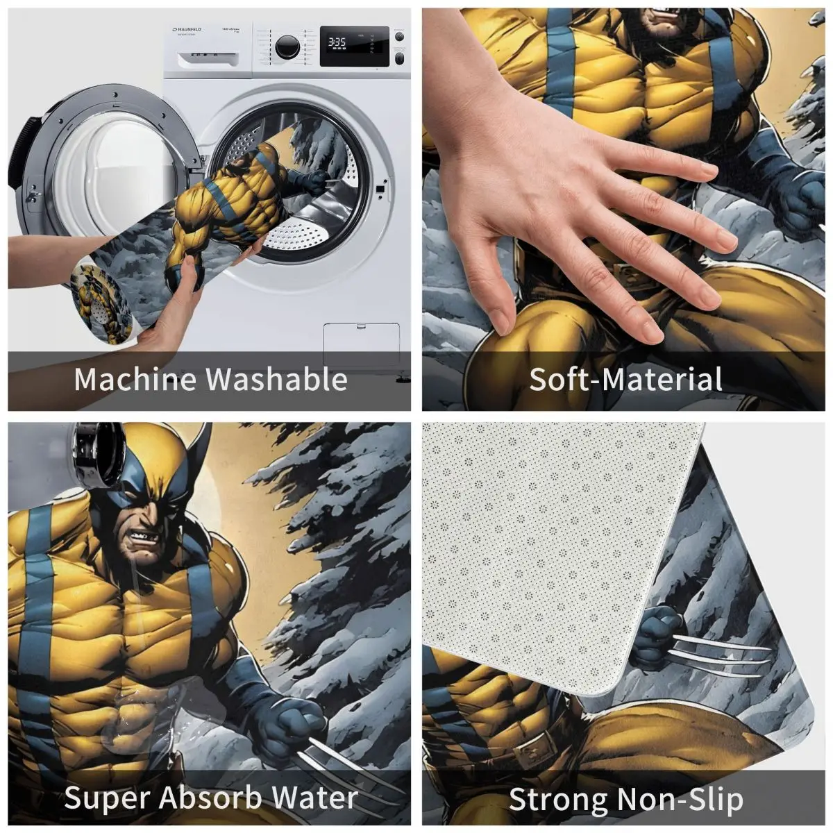 Marvel Super Hero Bedroom Mat, Wolverine Capacho, Tapete de cozinha, Varanda Tapete, Decoração para casa