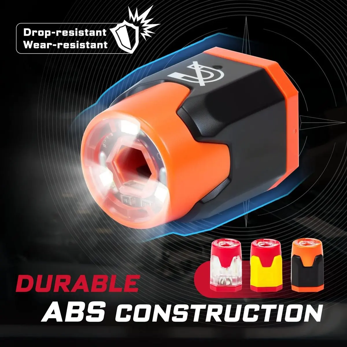 3Pieces LED Screwdriver Bit Magnetizer Ring, ABS Plastic Bit Magnetizer/Demagnetizer for 1/4 Shank , Strong Magnetism