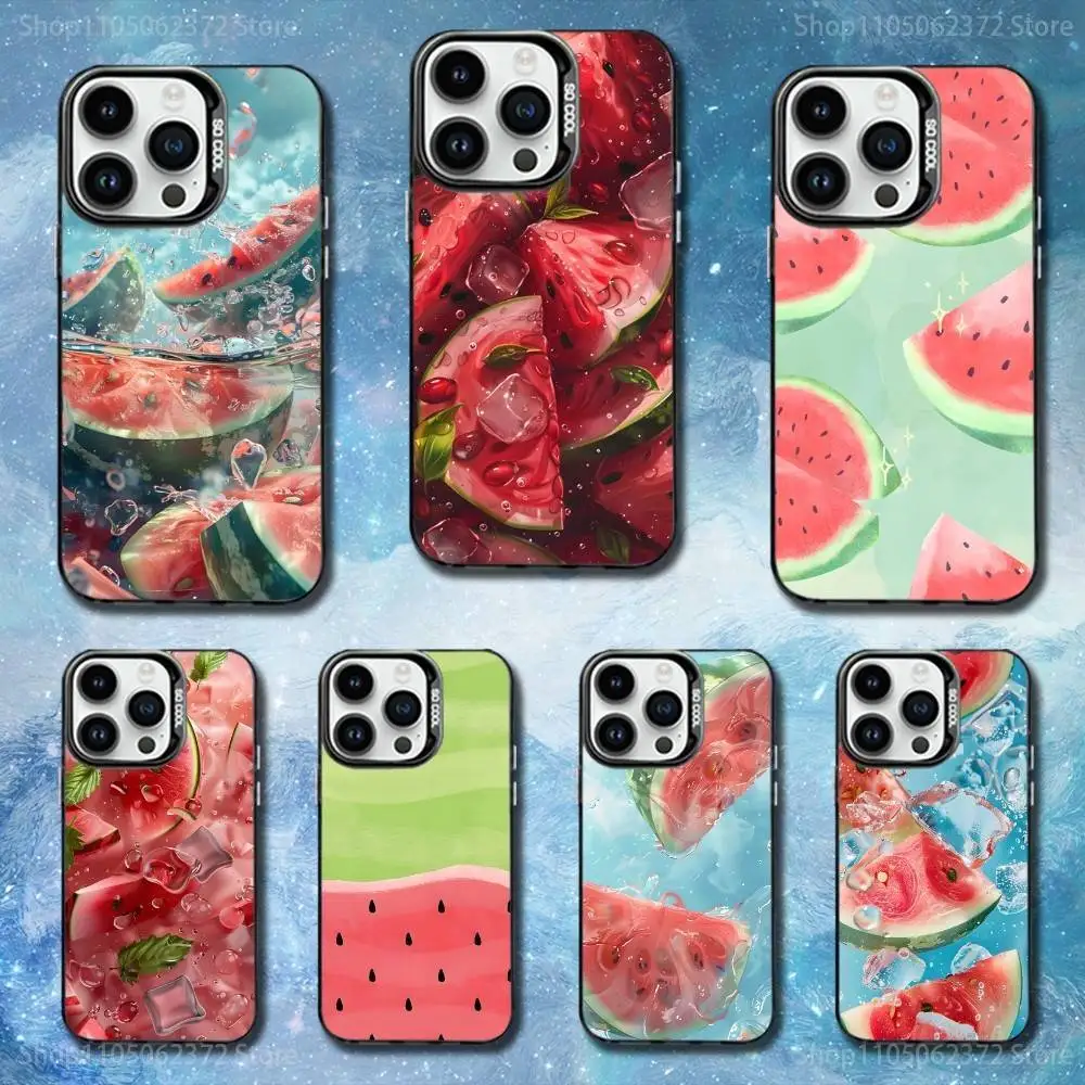 

Watermelo Summer Art Phone Case For iPhone 11,12,13,16,14,15,Mini,Pro,XS,MAX Black Matte Shockproof Cover