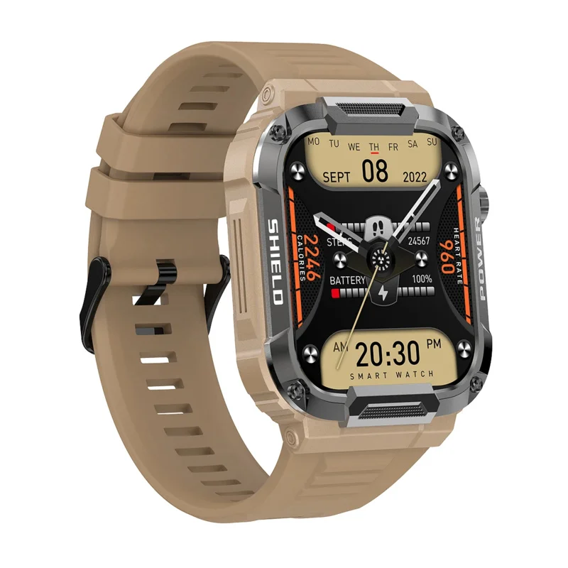 Mk66 Smart Watch Waterproof Temperature Monitoring Mud-Proof Outdoor Sports Smartwatch For Men 400Mah Large Battery