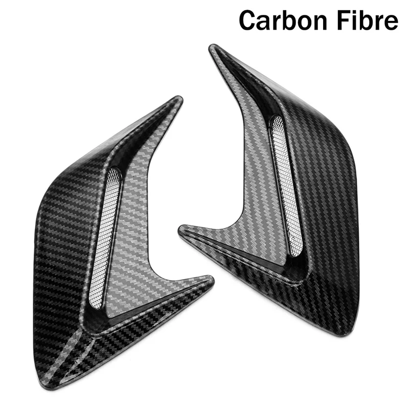 1Pair Carbon Fibre Car Shark Gills Emulation Vent Side Air Inlet Hood Decoration Auto Modification Accessories