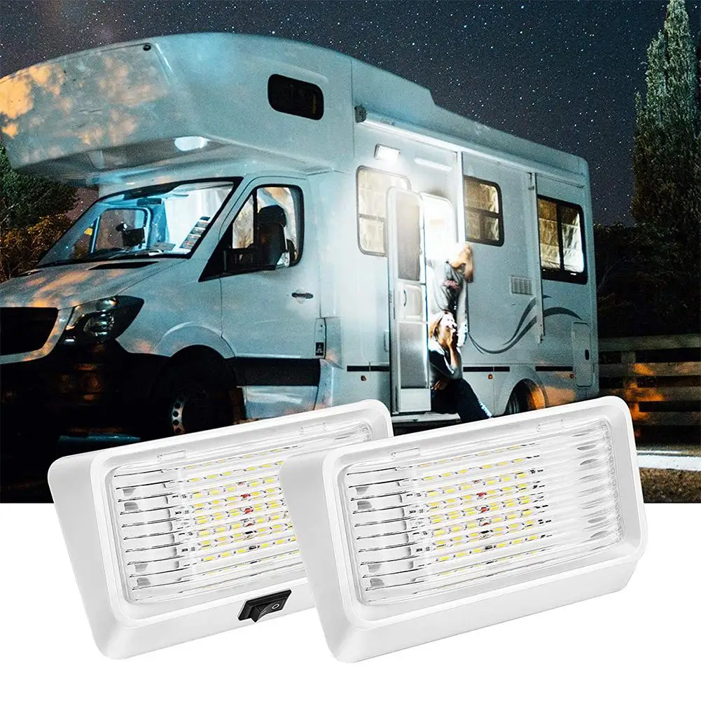 12V RV LED Porch Light with Switch Waterproof Wall Lamps Awning Motorhome Camper Lamp Trailer A1Q9