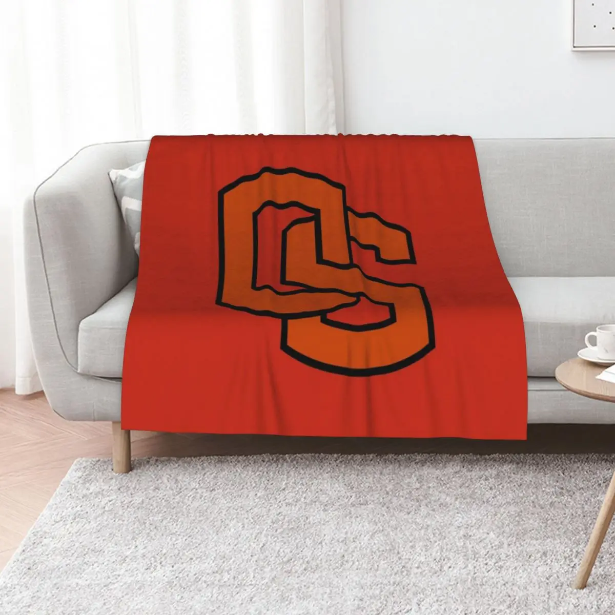 Oregon State text logo Throw Blanket Decorative Sofas Soft Big Hair decorative wednesday Flannel Blankets