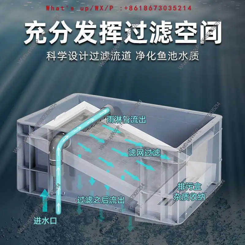 Fish pond turnover box filter stainless steel mesh drip box gauze mesh fish stool separation filter grid plate