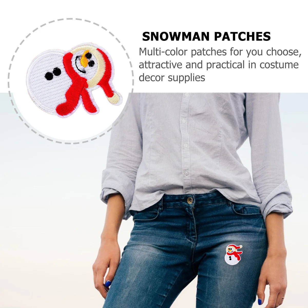 

10Pcs Snowman Appliques for Clothes Christmas Embroidery Patches Iron on Decorative Garment Patch Festive DIY Sewing Craft
