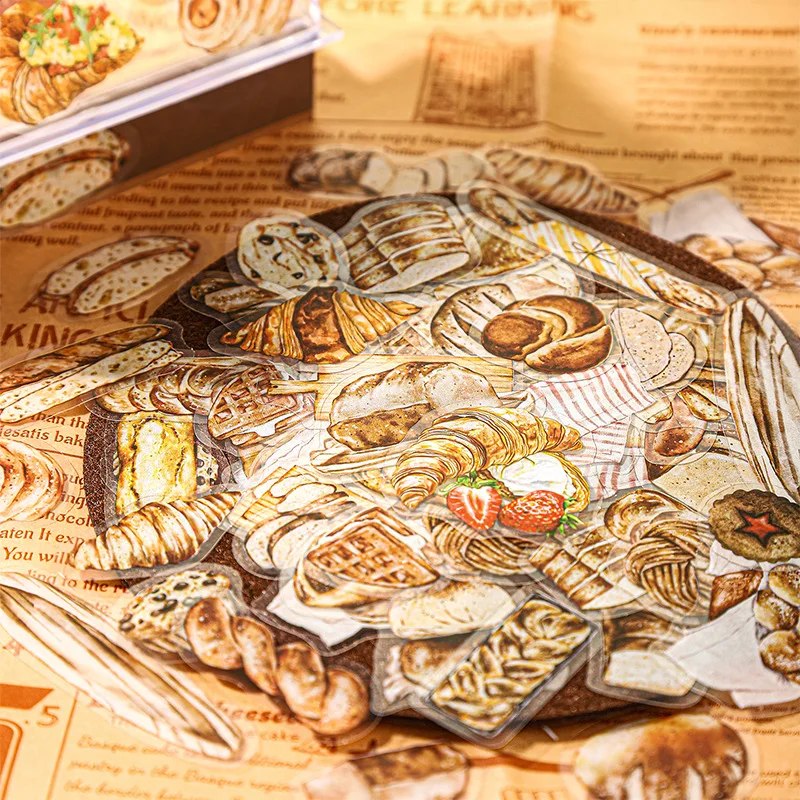 Mr. Paper, Bread Baking Room Bread Theme Character Sticker Pack, Scrapbook Notebook Phone Case Diary Decorative Stickers