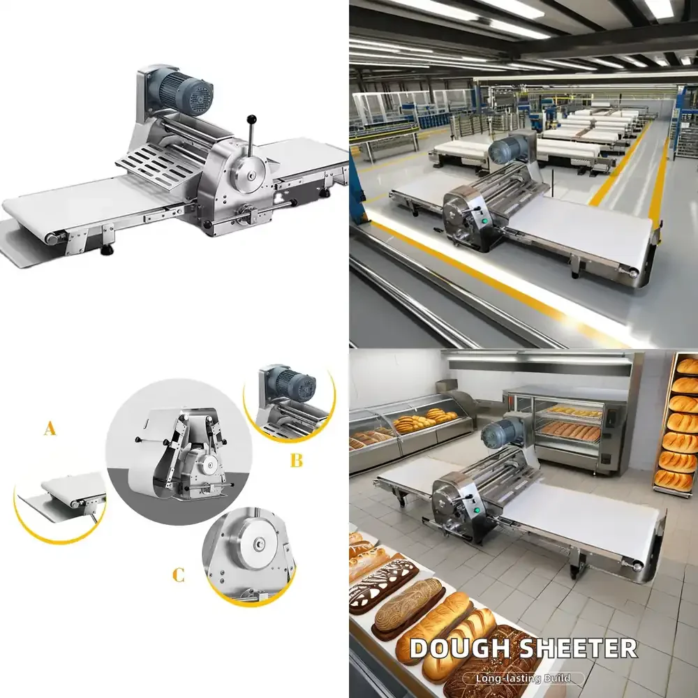 

12Hot Automatic Reversible Pizza Croissant Dough Laminadora Roller Sheeter Stainless Steel Manual Table Top Dough Sheeter