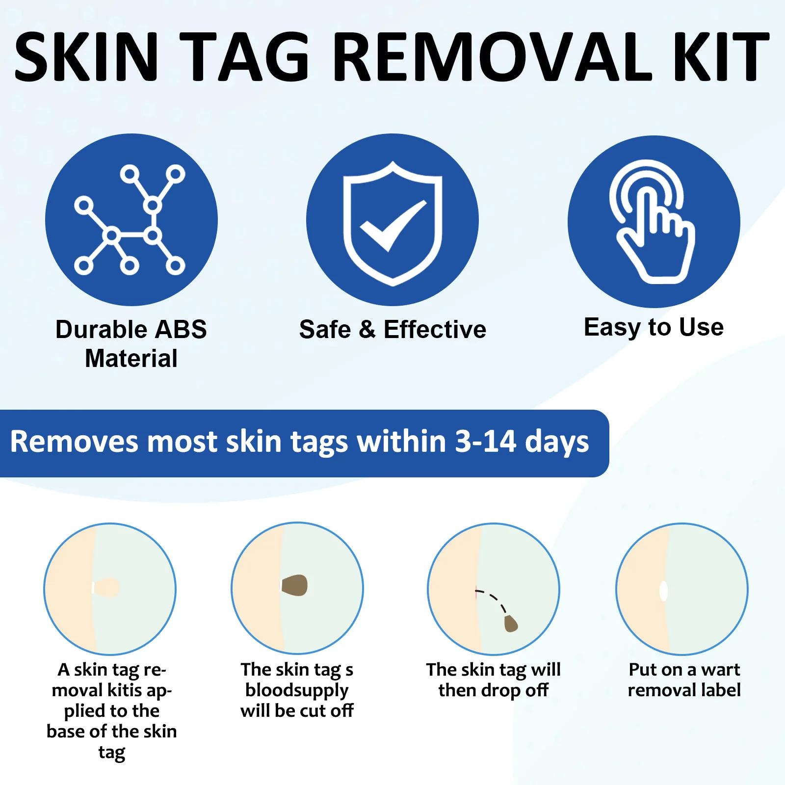 2-IN-1 Auto Skin Tag Removal Tool Kit with Cleansing Swabs Facial Skin Care Tool Dropshipping