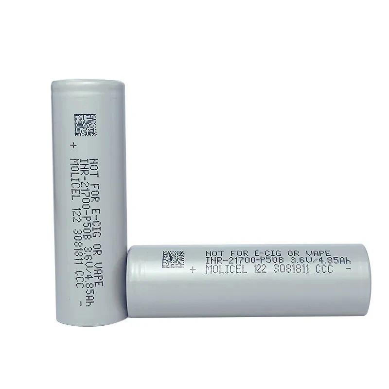 오리지널 몰리셀 P50B 21700 배터리 5000mAh 50A 방전 고출력 충전식 리튬 이온 배터리 플랫탑 INR 21700 셀