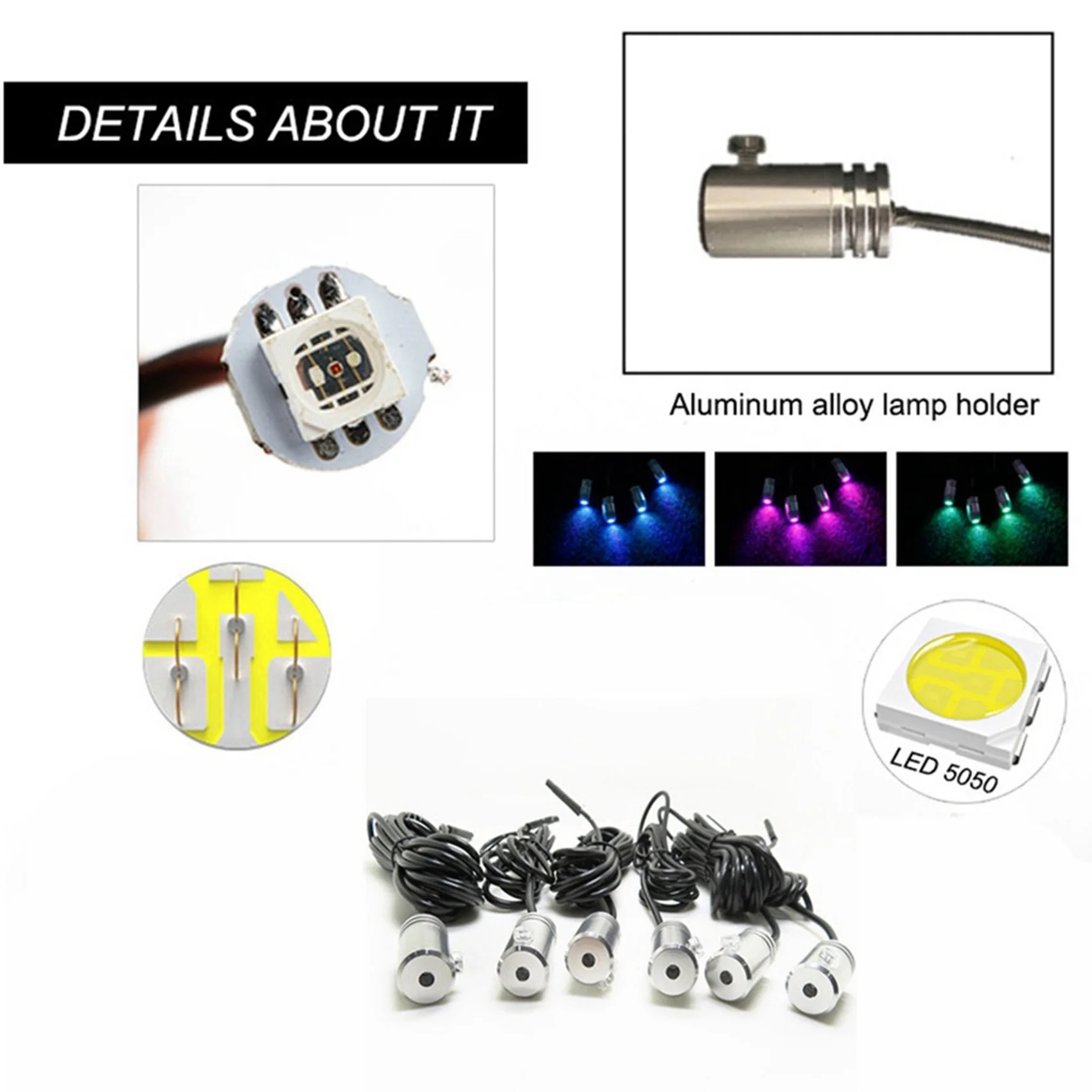 -SPOR 2X 6 In 1 RGB LED Atmosphere Car Light Interior Ambient Light Fiber Optic Strips Light By App Control DIY Music 8M Fiber