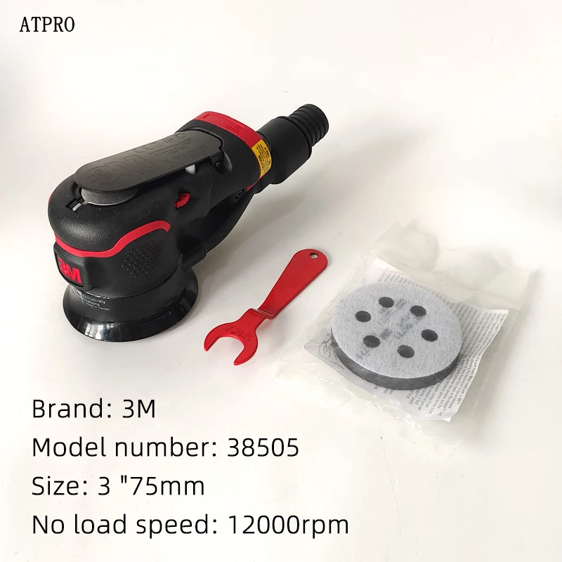 3M 38505 Pneumatic Grinder 3 inch 75mm Sandpaper Machine Dry Grinder Rust Removal Car Polishing Waxing Grinder