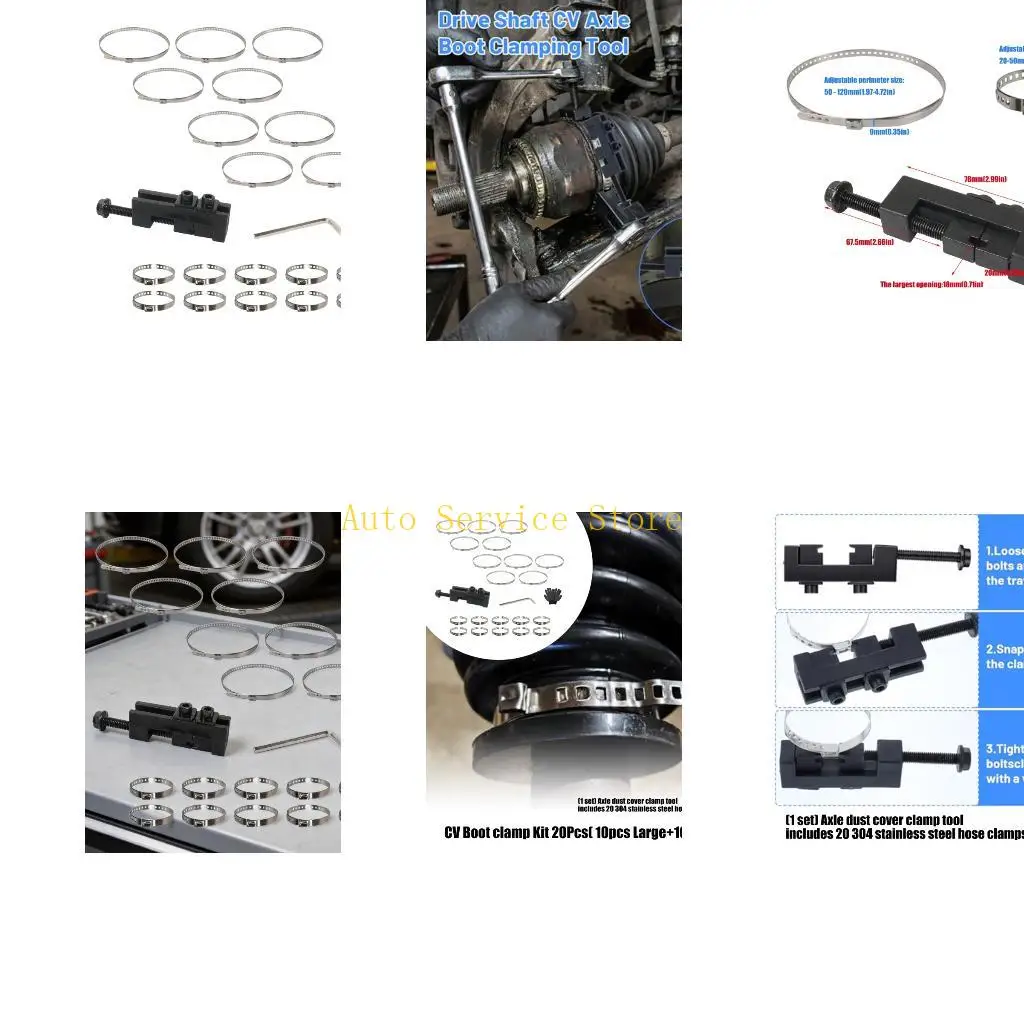 462A Drive Shaft Clamping Tool With Wrench Hose Clamp Gloves Repair Tools Drive Shaft CV Joint Axles Boot Clamp Removal Tool