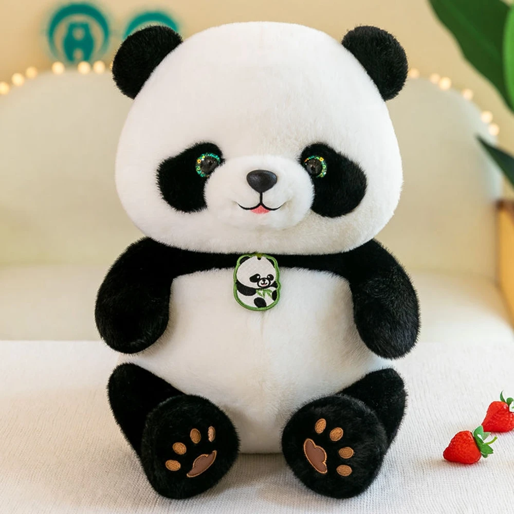 25CM Chinese Panda Plush Toy Green Eyes Chest Listing Super Full Soft Chinese National Treasure Animal Doll Children\'s Birthday