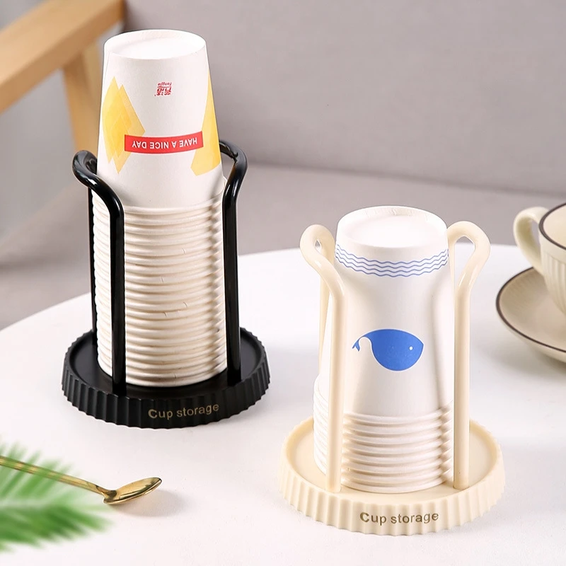 

Luxury Disposable Cup Storage Holder Water Tea Cups Dispenser Rack Shelf with Longer Stick Mug Display Stand Home Organizer