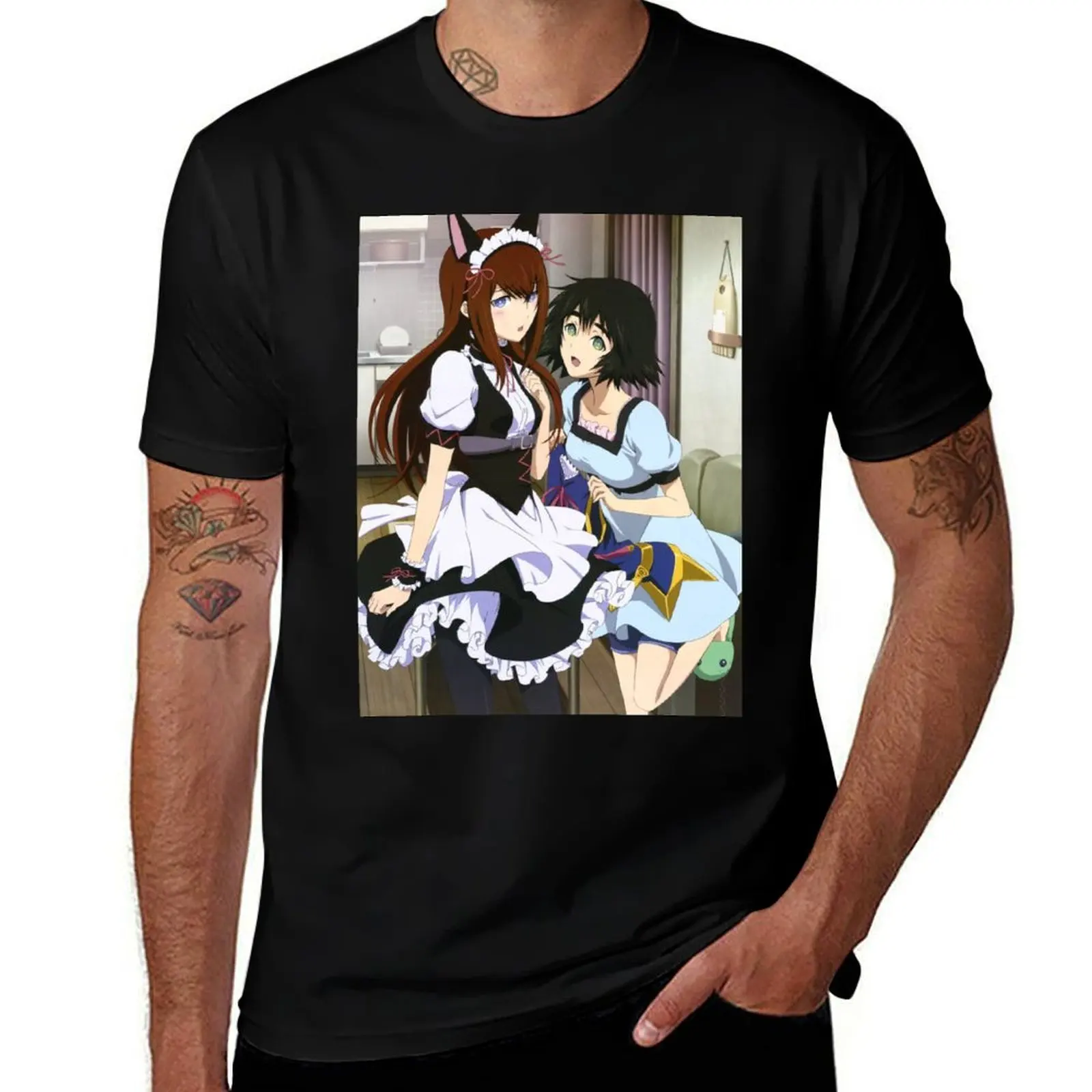 Steins;Gate - Makise Kurisu & Shiina Mayuri T-Shirt Work Daily Short Sleeve Top T-Shirt
