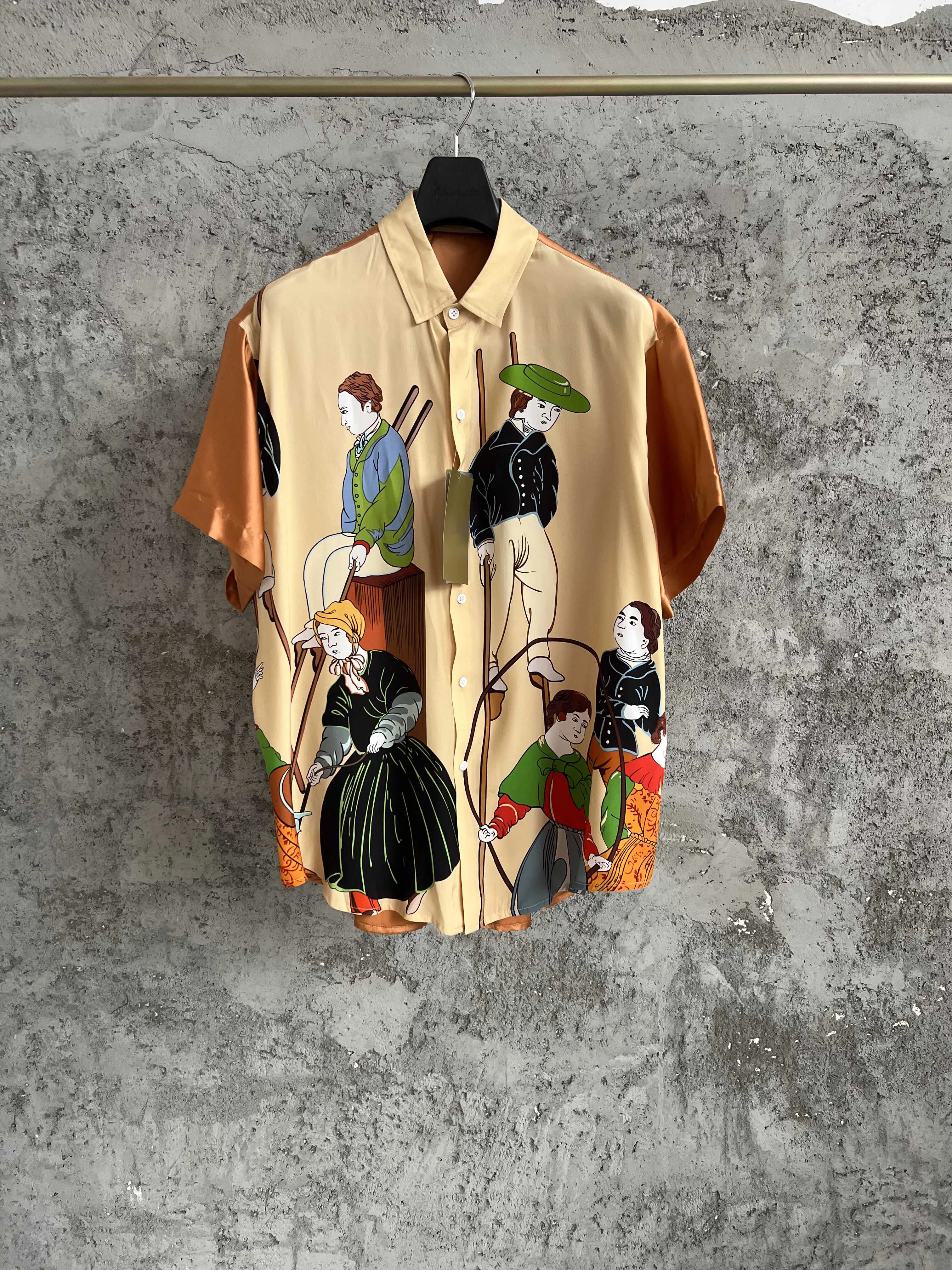 

Lu Ming Pavilion Short-sleeved silk shirt - Mulberry Silk Collector's Edition shirt