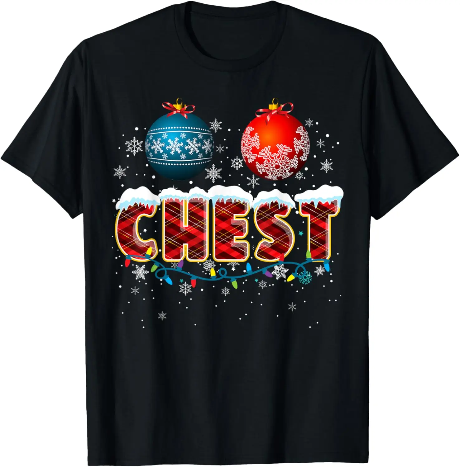 

Рождественская футболка с надписью Chest Nuts, одинаковые рождественские пары, клетчатая футболка с рисунком каштанов