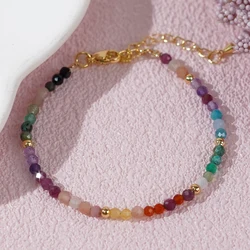 Go2boho 2024 Valentine's Day 18K Gold Plated Multicolored Gemstone Delicate Jewelry Beaded Bracelets for Women New Year's Gift