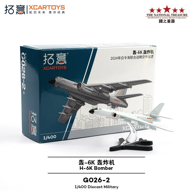 

XCARTOYS Car Toys for Boys 1/400H 6K Bomber Aircraft Alloy Model Simulation Static Military Ornament H-6K Aircraft Model