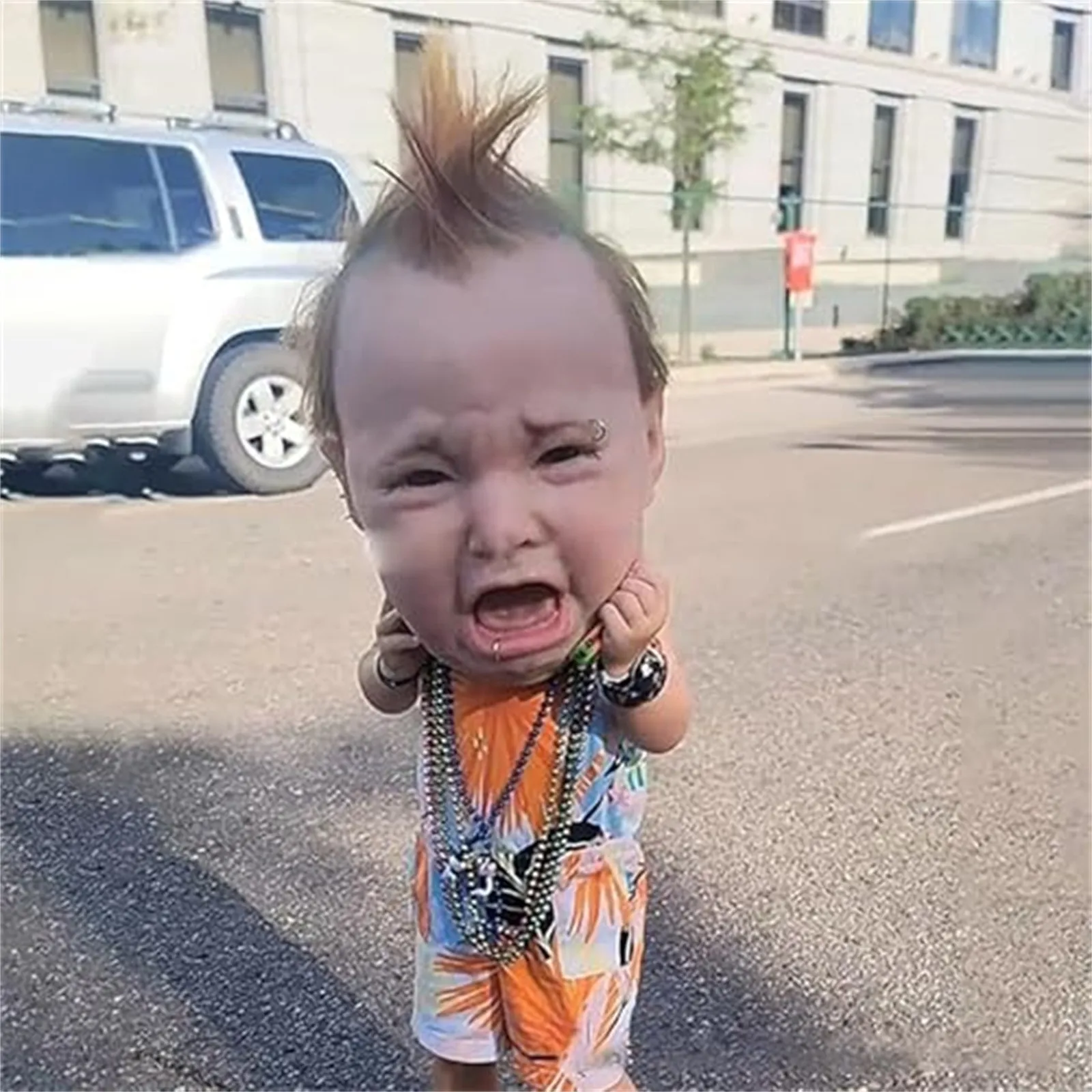 Crying Punk Baby Masque Creepy And Hilarious Latex Head Masque, Latex Head Cover For Halloween Cosplay Costume Dropshipping