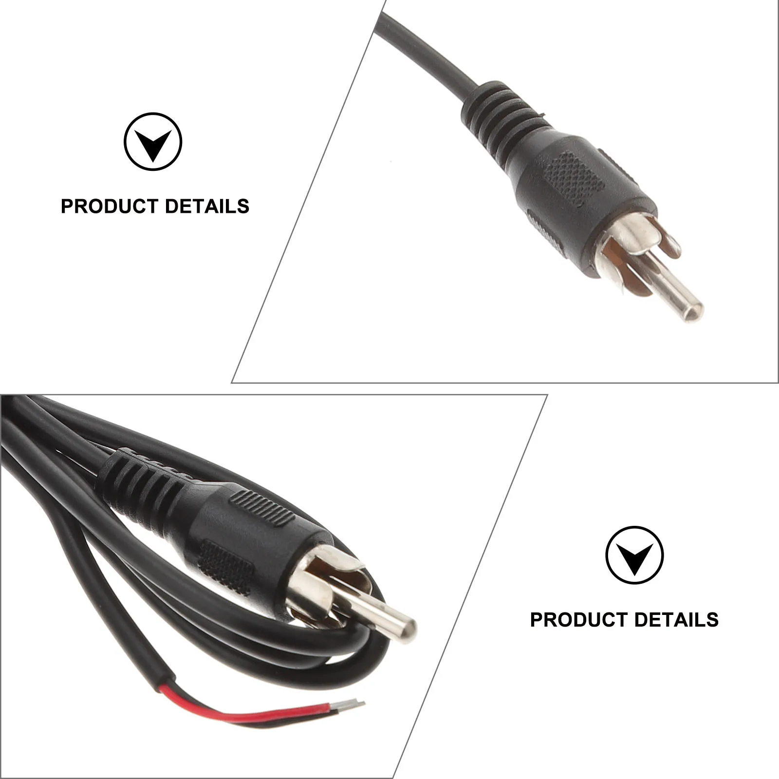 

6Pcs Cable Male Plug to Bare Wire Copper Cord Replacement Audio Video Cable for Stereo Receiver Amplifier Cord