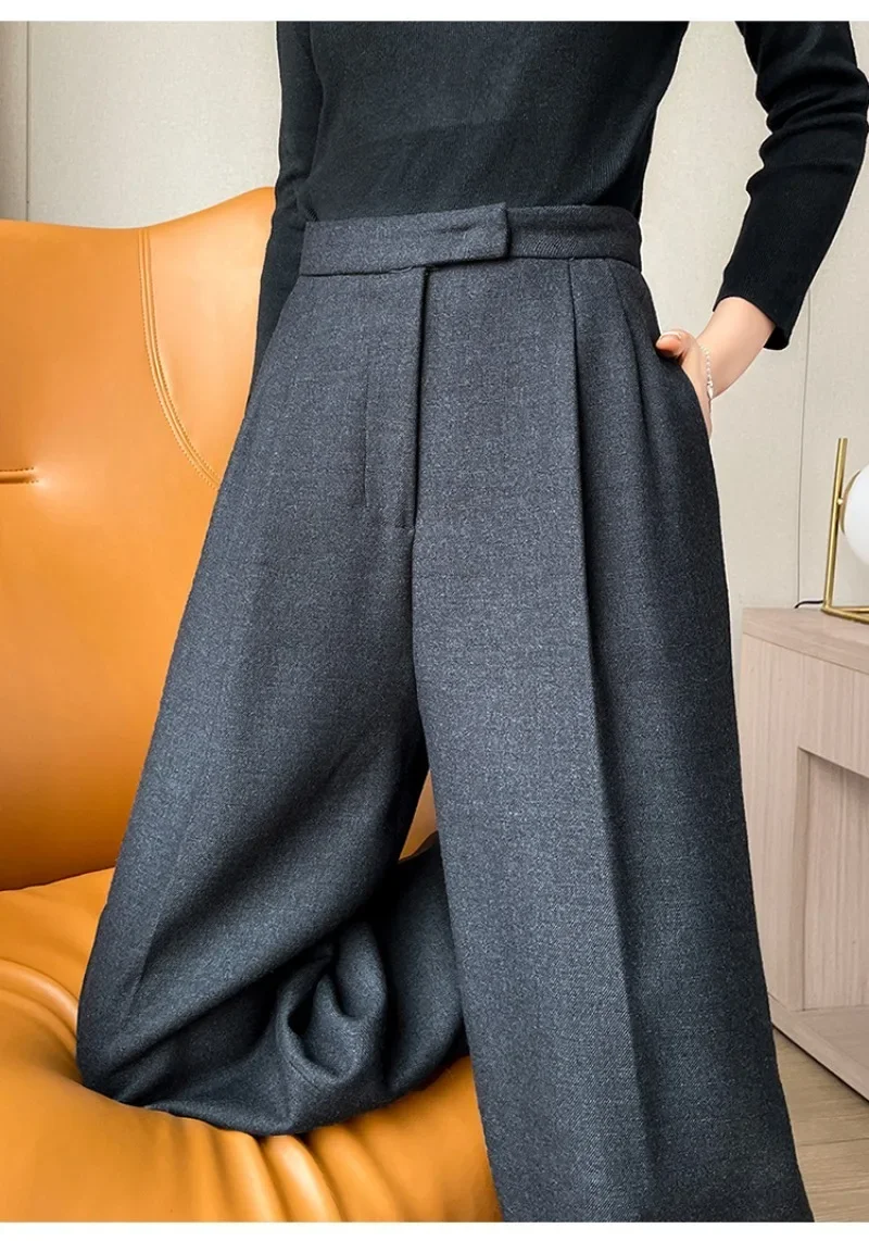 Korean Spring Slim High Waist Straight Women's Pants Casual Solid Color Loose Female Wide Leg Pants Fashion Office Ladies Y2k
