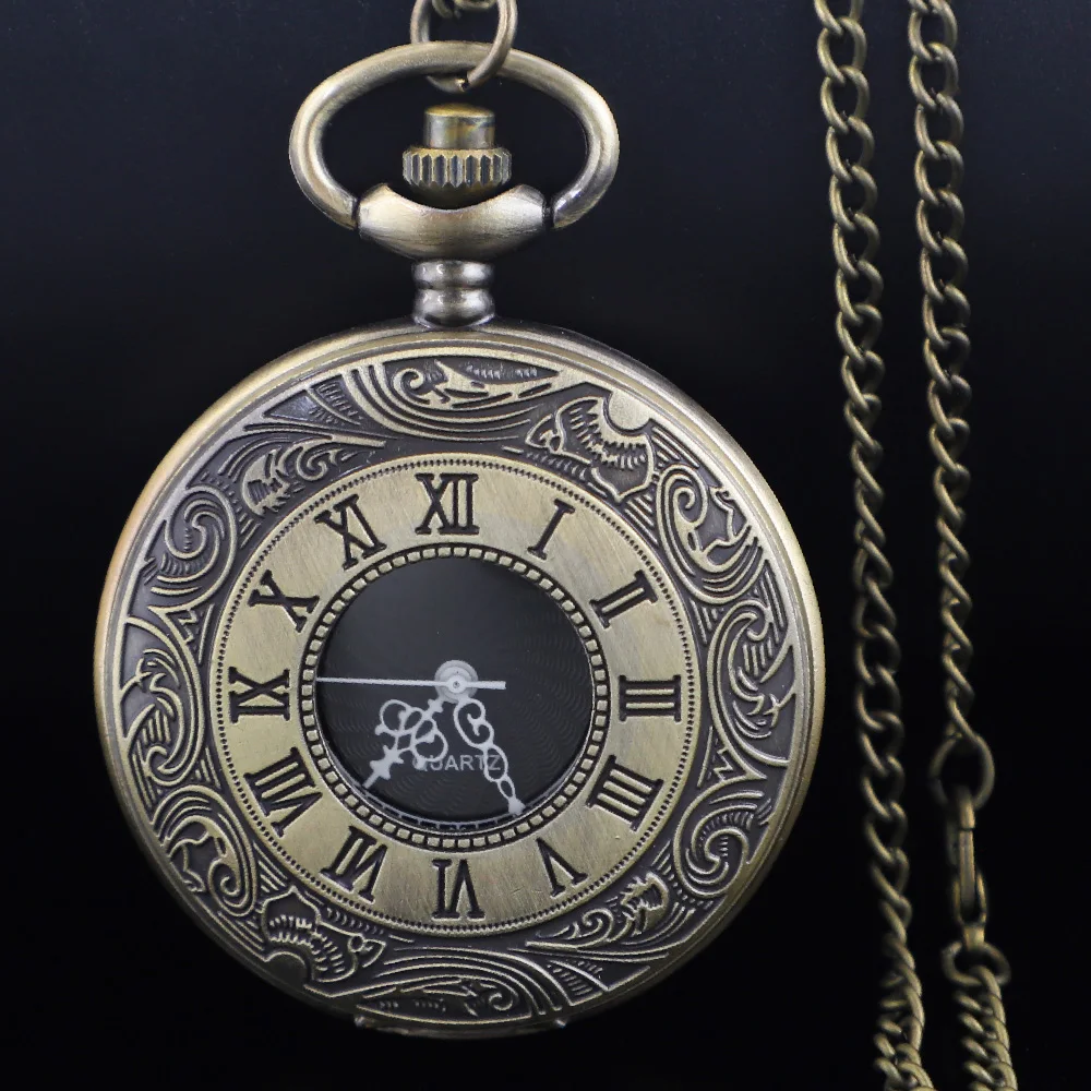 Винтажные карманные часы с римскими цифрами, кварцевые карманные часы для женщин и мужчин с цепочкой, подарки на Рождество и выпускной, день рождения