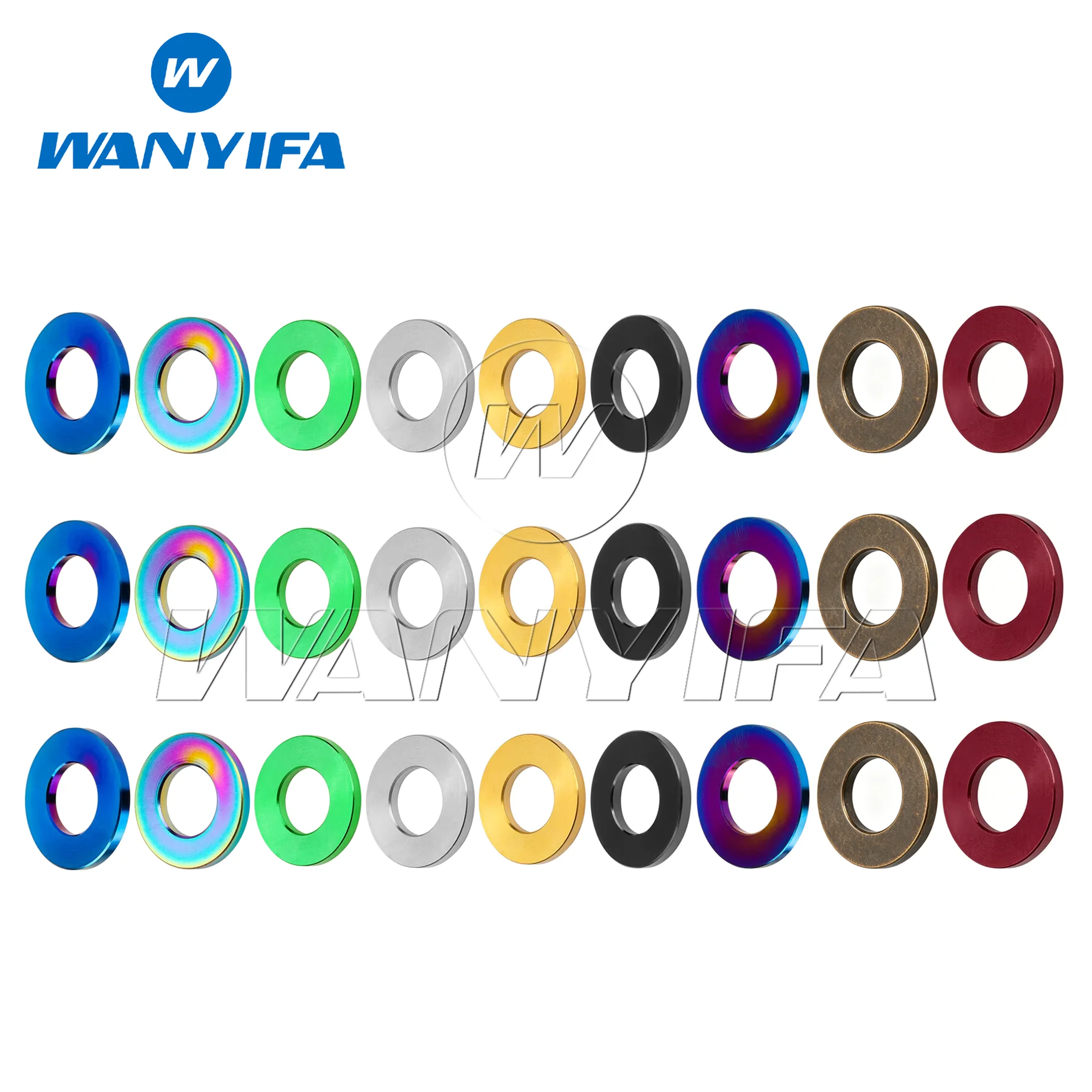 Wanyifa Titanium Alloy Washers M3/M4/M5/M6/M7/M8/M10/M12/M14 for DIN 912 Bolts—Bicycle and Motorcycle Accessories