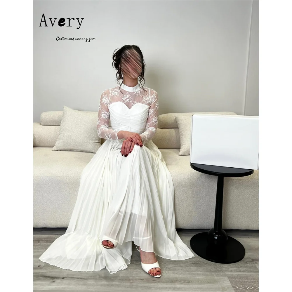 

Avery Custom White A-line Lace Round Neck Evening Dresses Woman Elegant Womens Dresses 2026 Woman Luxury Evening Dress Party