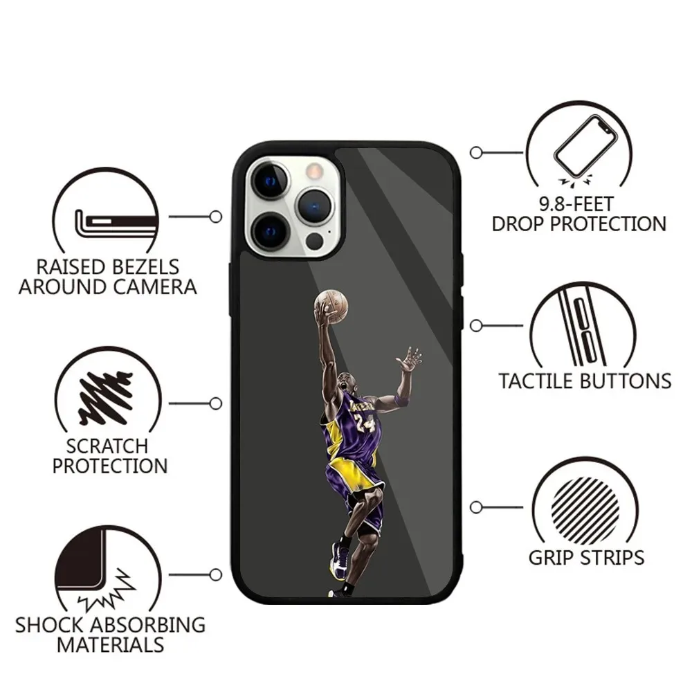 Basketball K-Kobe B-Bryant Phone Case For iPhone 15,14,13,12,11,Plus,Pro,Max Mini Magsafe Magnetic Wireless Charging