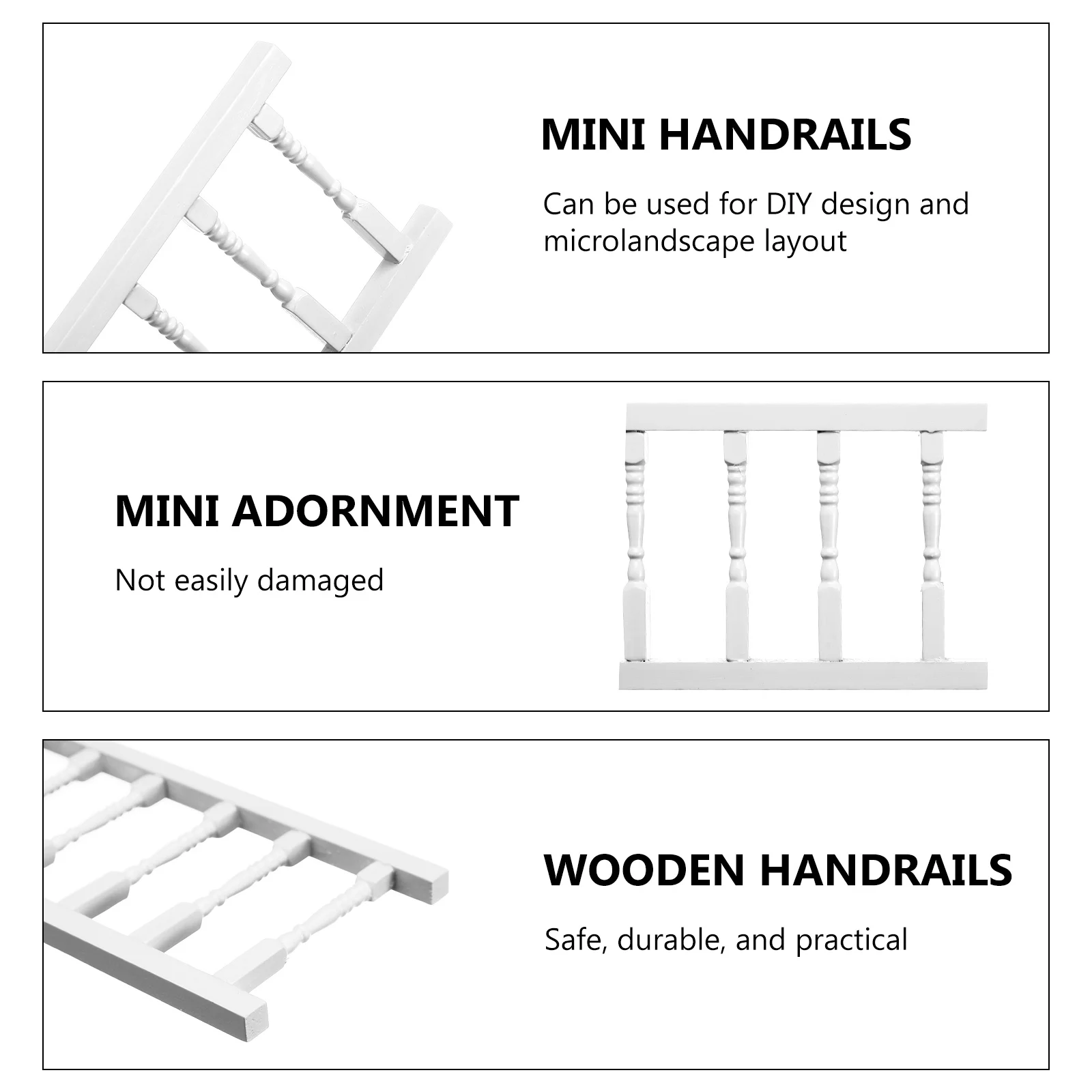 1 pz mini ringhiera in legno bianco versatile sicura ideale per i layout fatti a mano strumenti di miglioramento estetico della stanza mini ornamento
