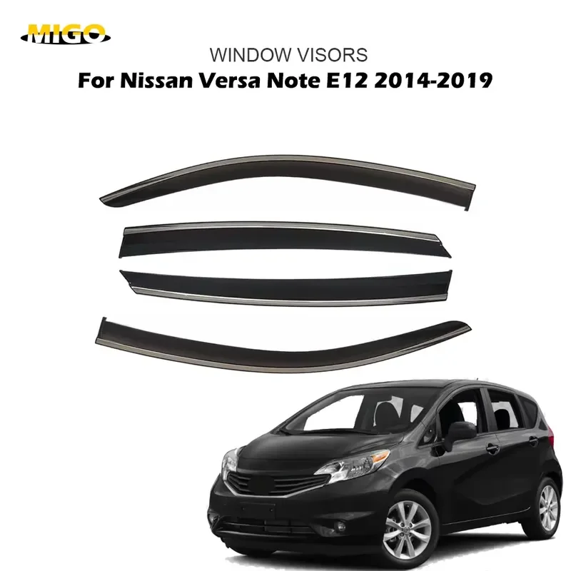 Acrylic Car Rain Visors Wind Deflectors for Nissan Versa Note E12 2014-2019 Side Window Visor Sun Rain Guard Weather Shield
