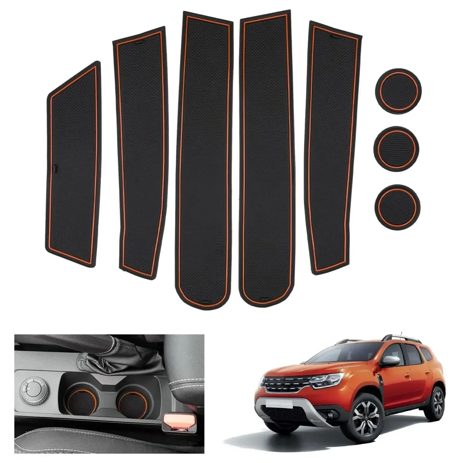 RUIYA do Renault Dacia Duster 2022 2023 Mata do drzwi samochodowych z rowkiem antypoślizgowym Podkładka Auto Interior Dacia Duster 2023 Akcesoria