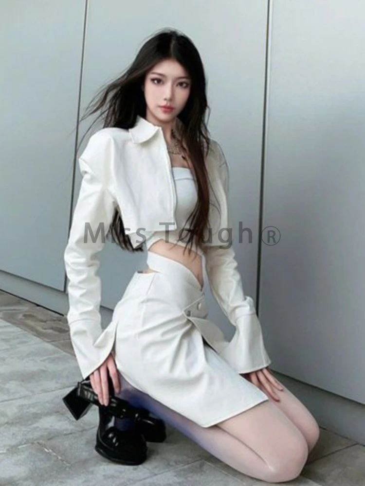 Winter Sexy Retro Gothic Two Piece Set Women Patchwork Y2K High Street Skirt Suit Female Korean Fashion Designer Casual Set 2024