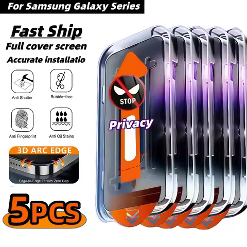 5Pcs For Samsung Galaxy S25 S24 Ultra S23 FE S22 S21 Plus A16 A36 A55 A56 A26 A15 A35 A34 A54 5G Screen Protector Tempered Glass