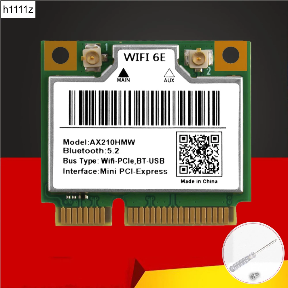 Nowe WiFi 6E AX210HMW Mini PCIE karta Wifi dla Intel AX210 5374 mb/s Bluetooth5.2 802.11ax 2.4G/5G/6G WiFi 6 AX210 Adapter bezprzewodowy